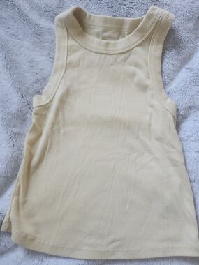 Old Navy Women's Cream Ribbed Tank Top